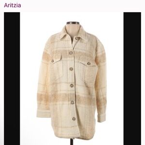 Wilfred Women's Beige Plaid Utility Jacket